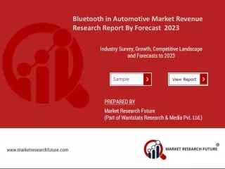Bluetooth in Automotive Market Revenue Size, Share, Growth, Analysis Forecast to 2023