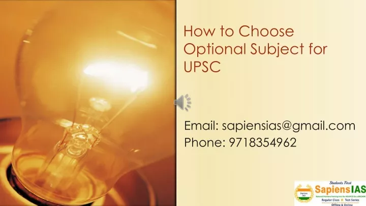 how to choose optional subject for upsc