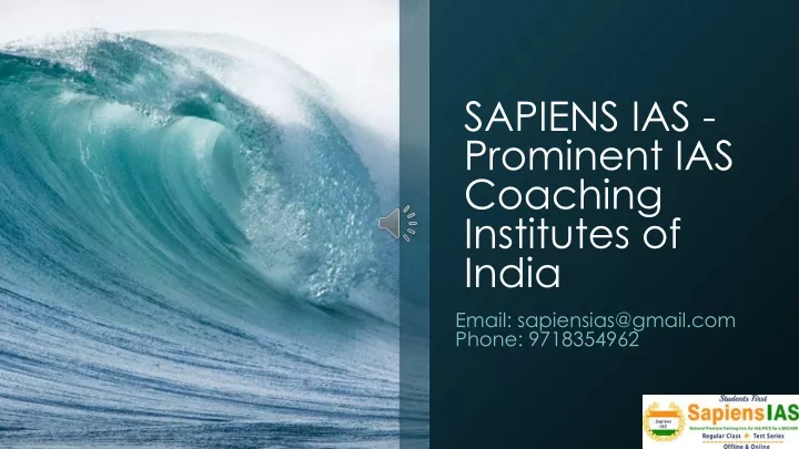 sapiens ias prominent ias coaching institutes of india