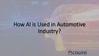 How AI is Used in Automotive Industry?