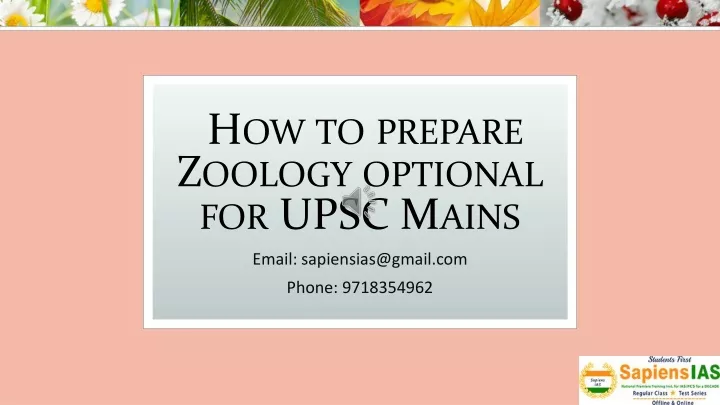 how to prepare zoology optional for upsc mains