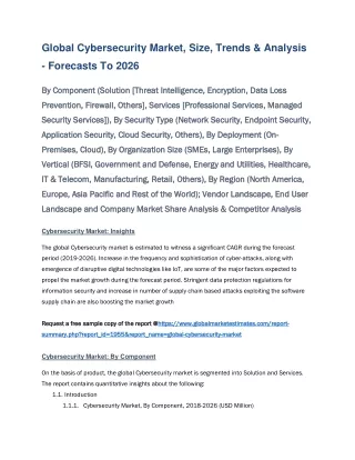 global cybersecurity market size trends analysis