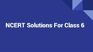 NCERT solutions for class 6