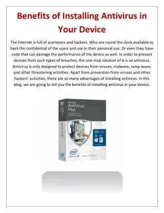 Benefits of Installing Antivirus in Your Device