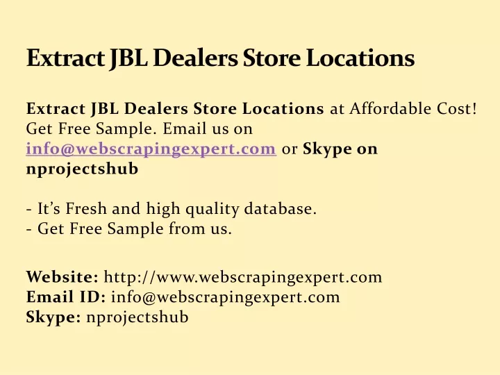 extract jbl dealers store locations