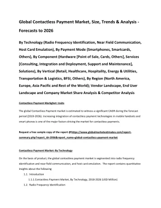global contactless payment market size trends