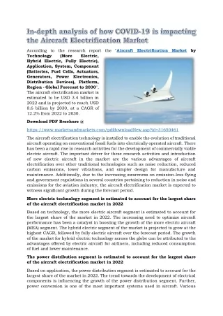 according to the research report the aircraft