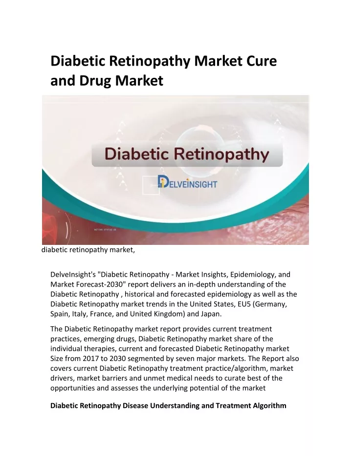 diabetic retinopathy market cure and drug market