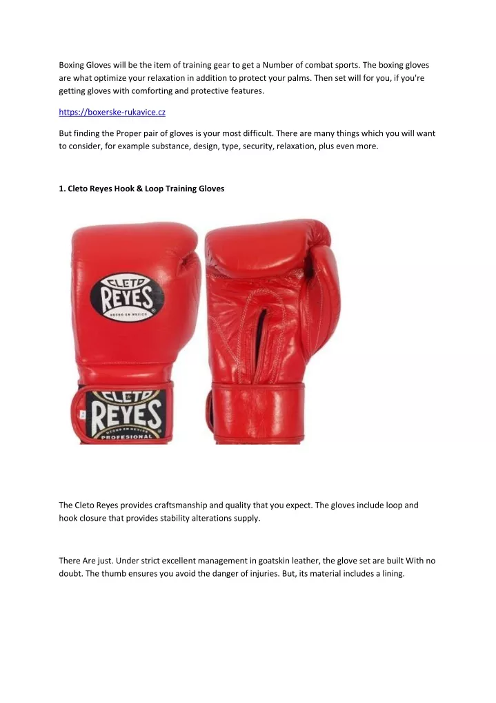 boxing gloves will be the item of training gear
