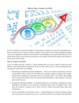 7 effective ways to conquer local seo