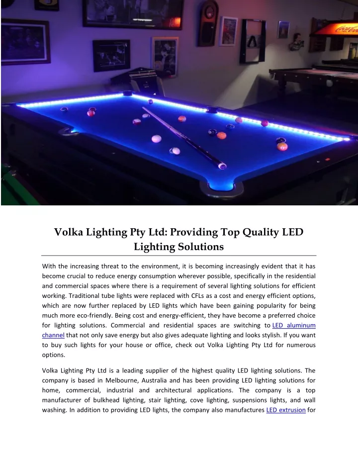 volka lighting pty ltd providing top quality