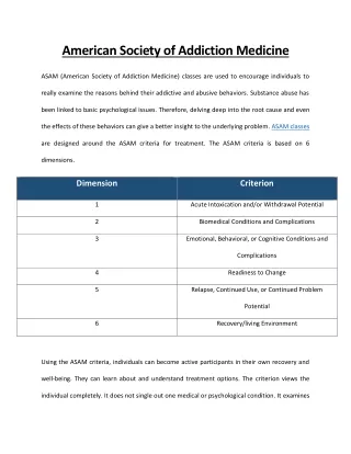 american society of addiction medicine