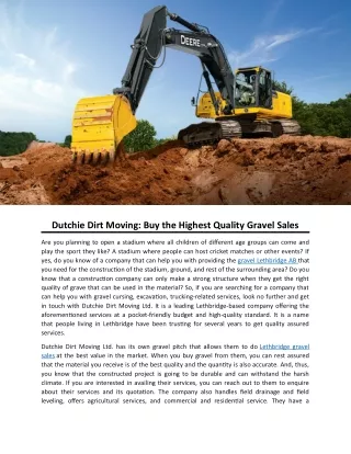 dutchie dirt moving buy the highest quality