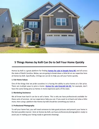 5 Things Homes by Kelli Can Do to Sell Your Home Quickly