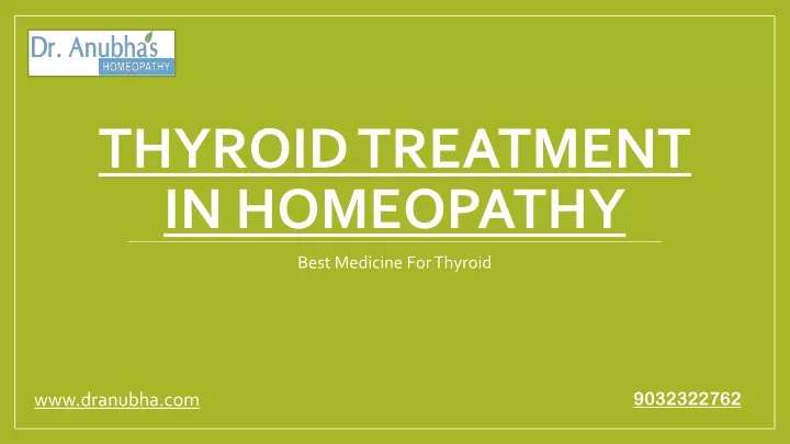 thyroid treatment in homeopathy