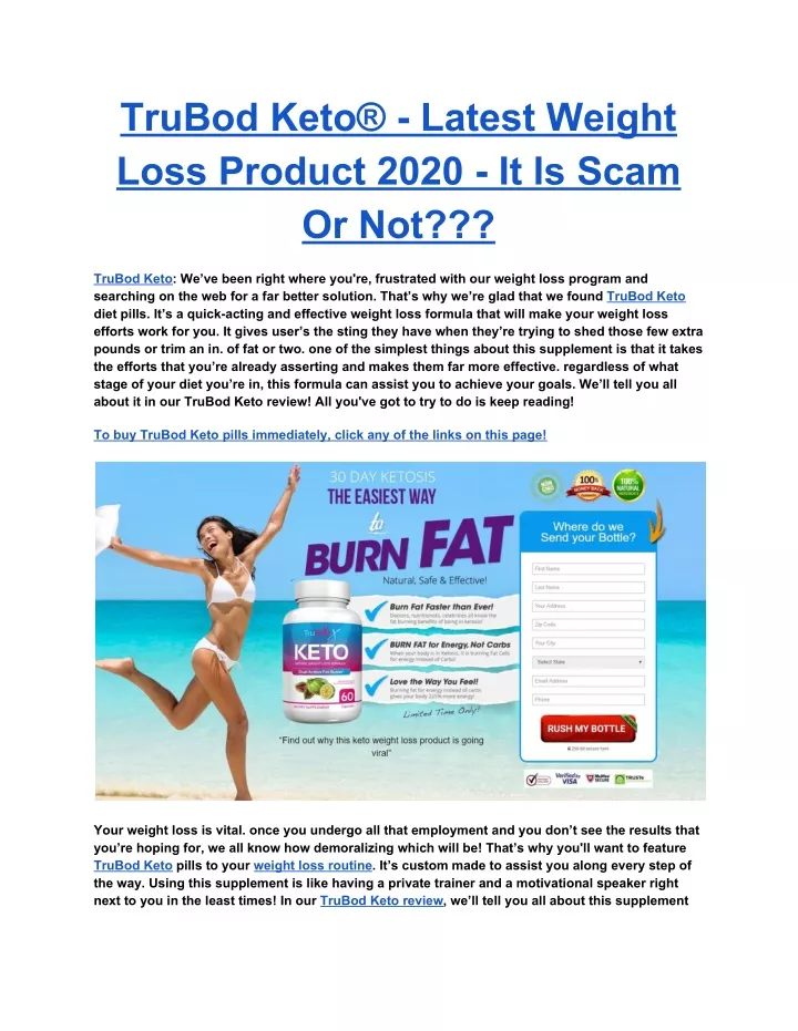trubod keto latest weight loss product 2020
