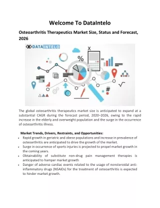 Osteoarthritis Therapeutics Market Size, Status and Forecast, 2026