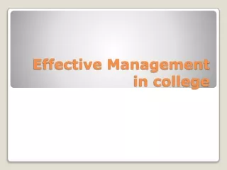 Effective Management in College