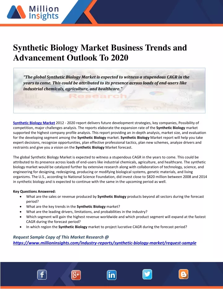 synthetic biology market business trends