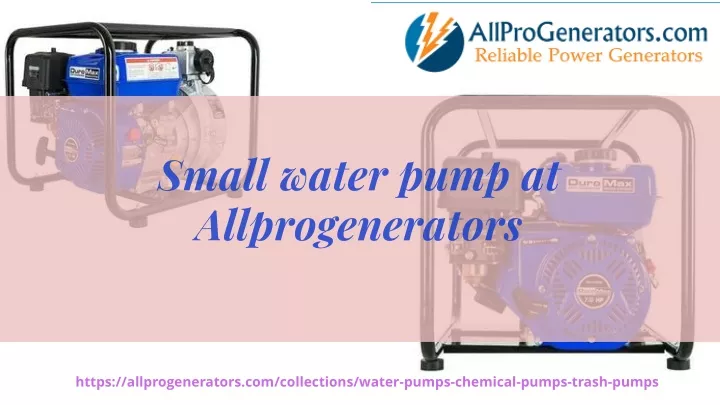 sm all water pump at allprogenerators