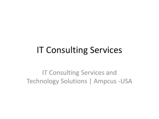 it consulting services