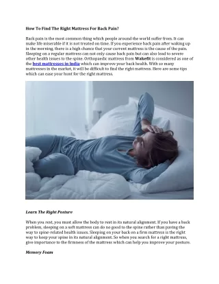 how to find the right mattress for back pain back
