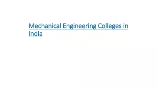 mechanical engineering colleges in india