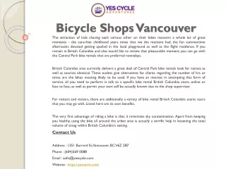 bicycle shops vancouver