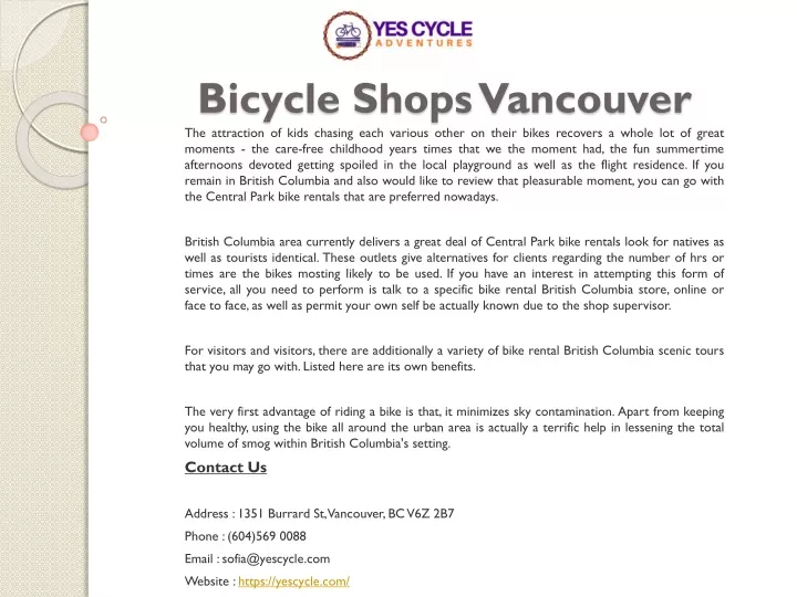 bicycle shops vancouver