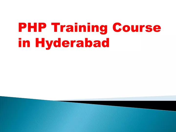 php training course in hyderabad
