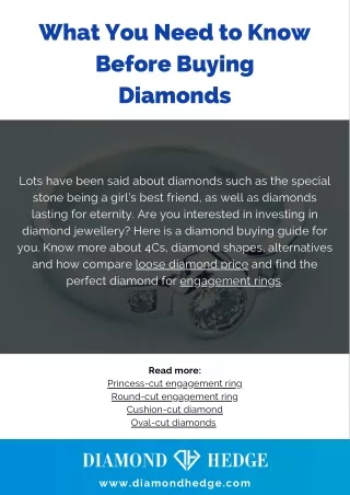 what you need to know before buying diamonds