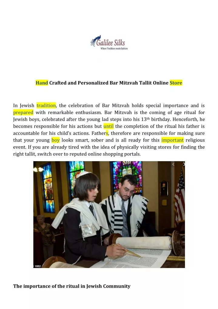 hand crafted and personalized bar mitzvah tallit