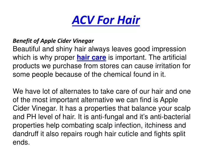 acv for hair