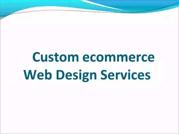 custom ecommerce web design services