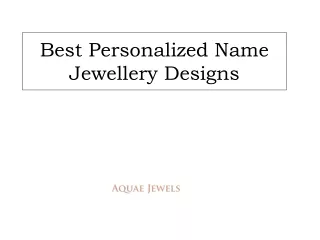 Best Personalized Name Jewellery Designs