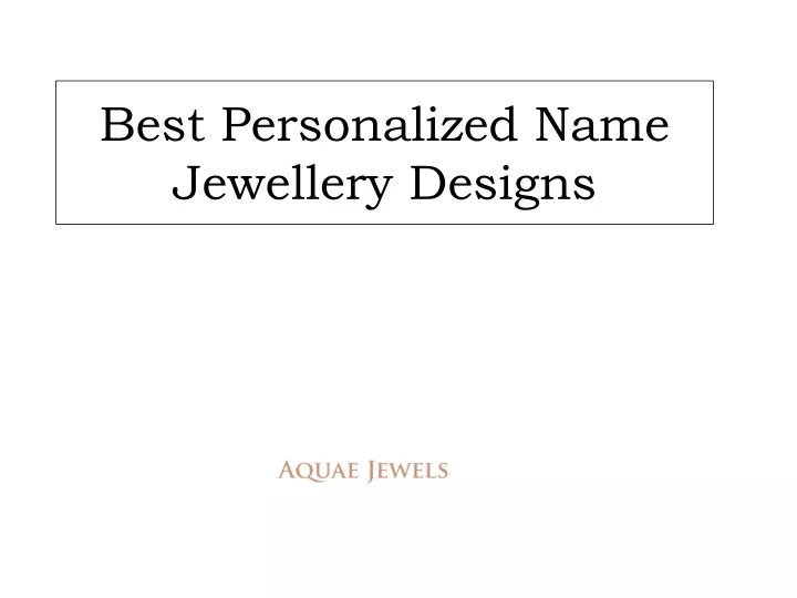 best personalized name jewellery designs