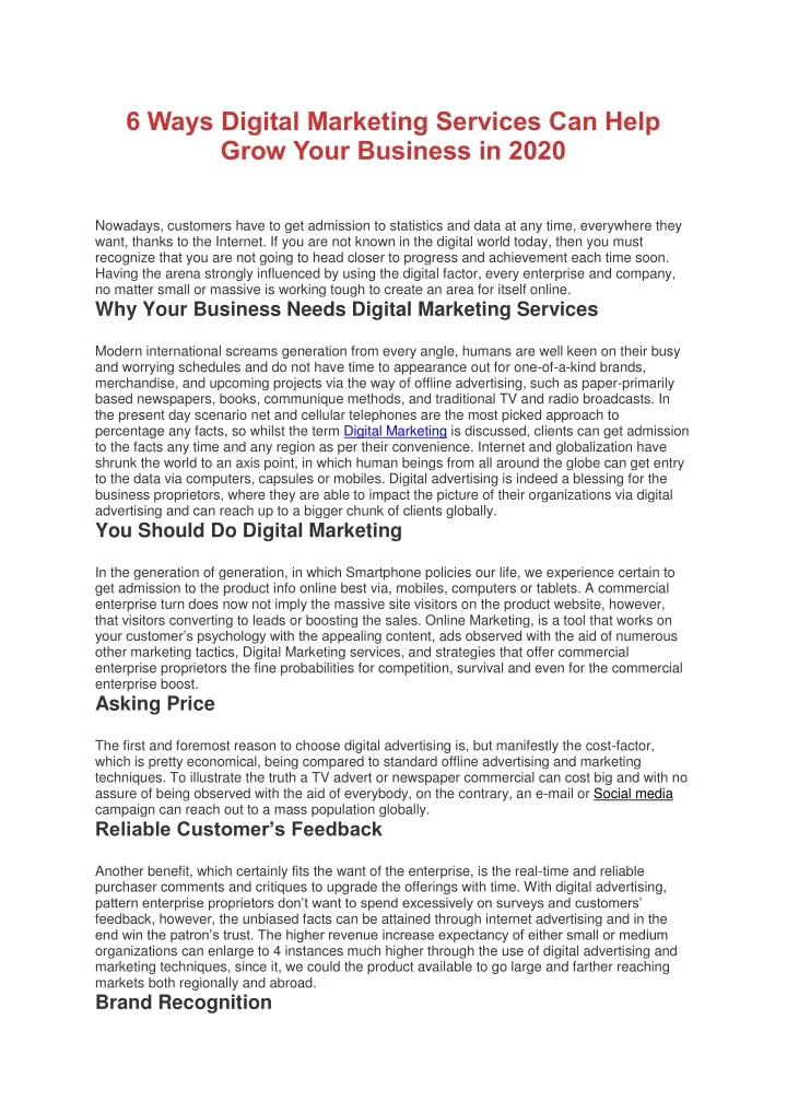 6 ways digital marketing services can help grow