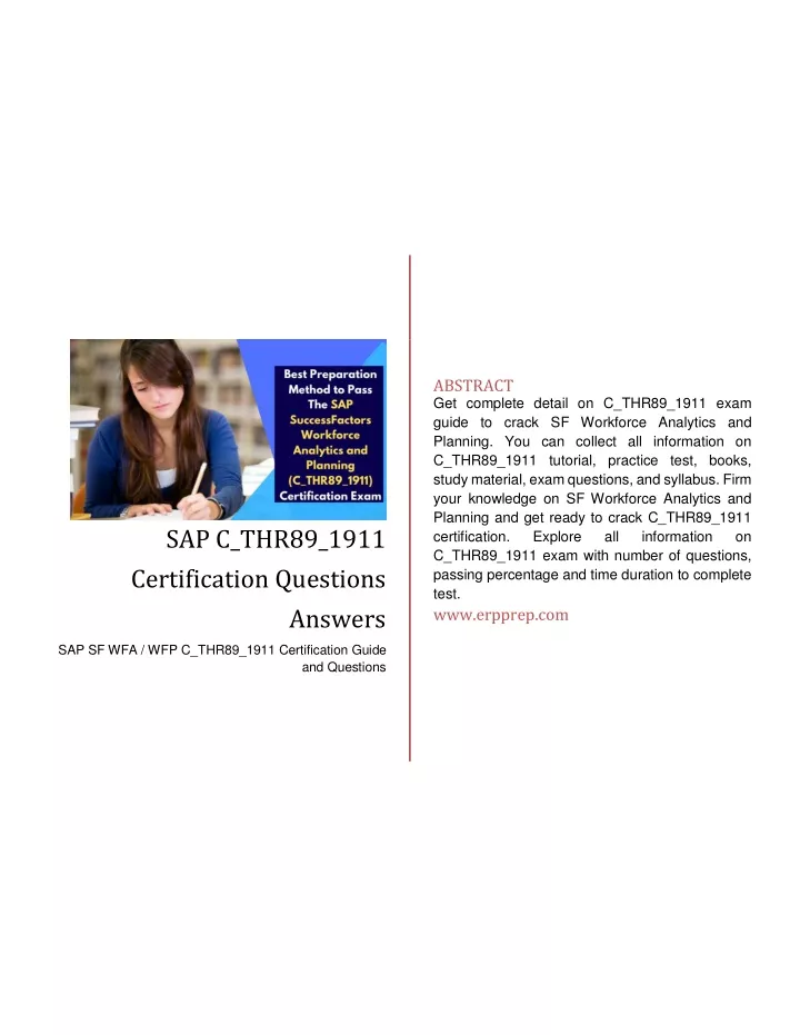 abstract get complete detail on c thr89 1911 exam