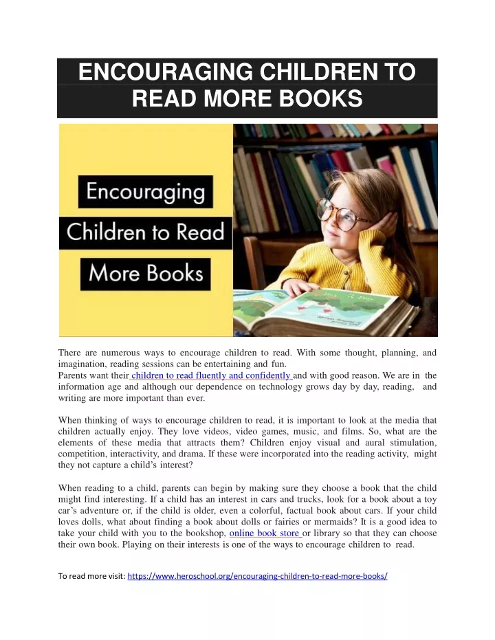 encouraging children to read more books