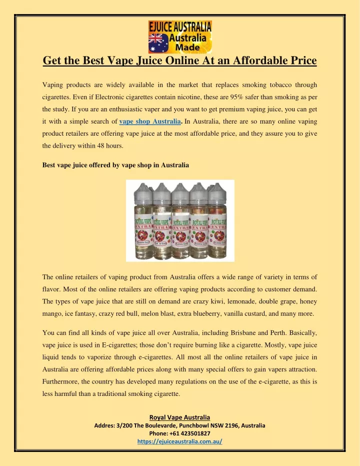 get the best vape juice online at an affordable