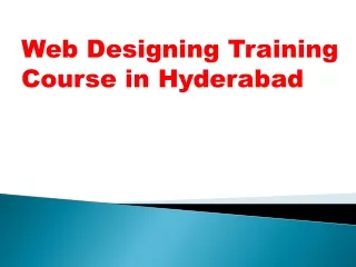 Web Designing Training Course in Hyderabad