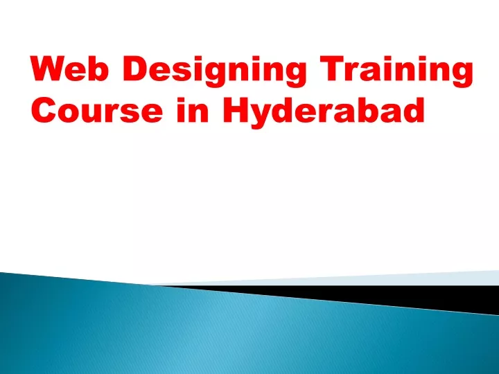 web designing training course in hyderabad
