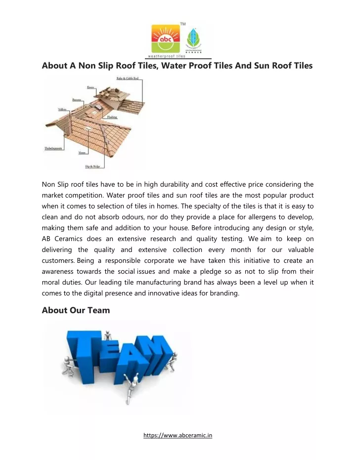 about a non slip roof tiles water proof tiles