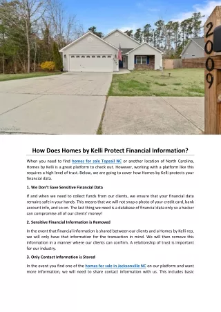 How Does Homes by Kelli Protect Financial Information?