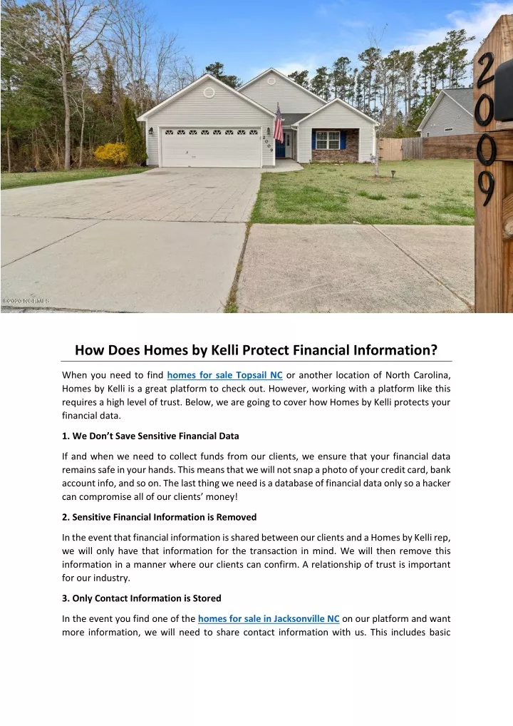 how does homes by kelli protect financial