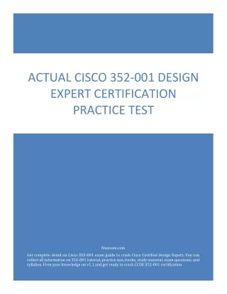 actual cisco 352 001 design expert certification