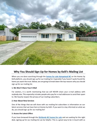 Why You Should Sign Up for Homes by Kelli’s Mailing List