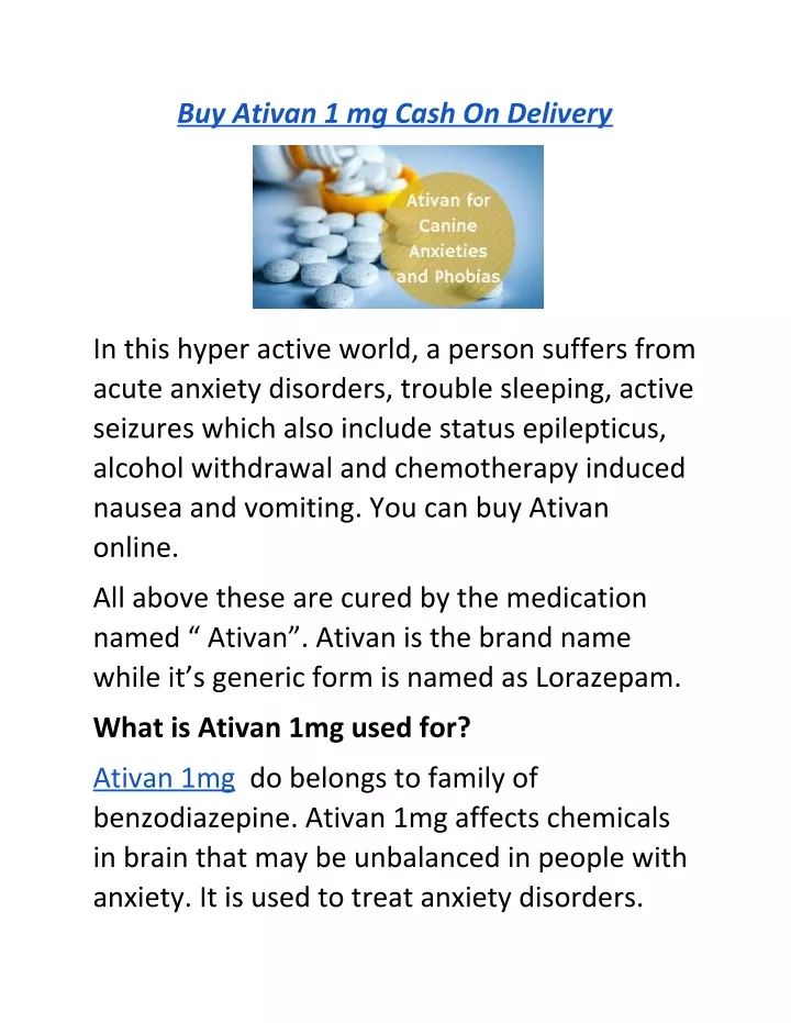 buy ativan 1 mg cash on delivery