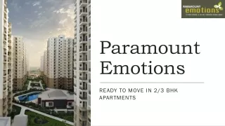 Paramount emotions 2 3 bhk in greater noida