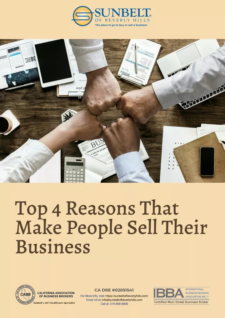 top 4 reasons that make people sell their business